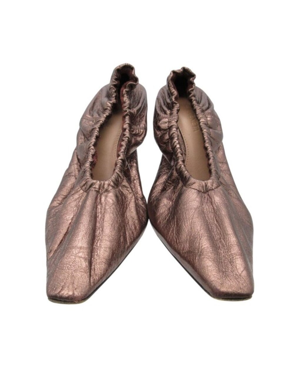 Bottega Veneta Pumps Leather Gathered Metallic Clear Sole Shoes Blanc